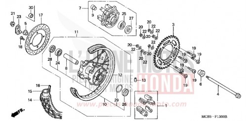 ROUE ARRIERE XL650V6 de 2006